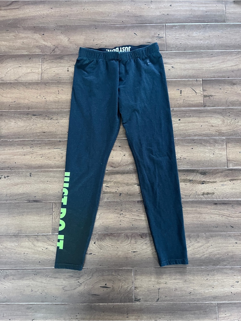 Nike Just Do It Leggings Green Women’s Large Athletic Workout High Rise
